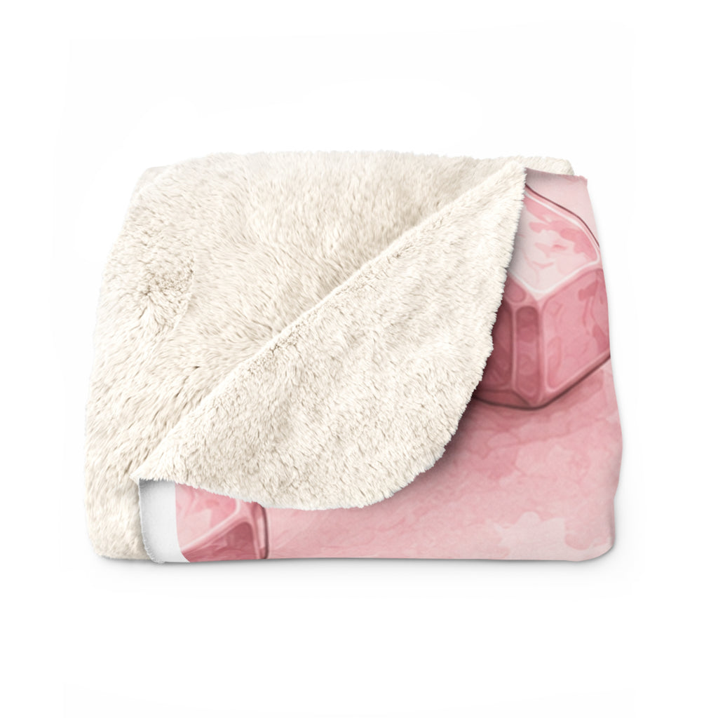 Pink Dumbbell Sherpa Blanket — Cozy Fitness Fleece Throw