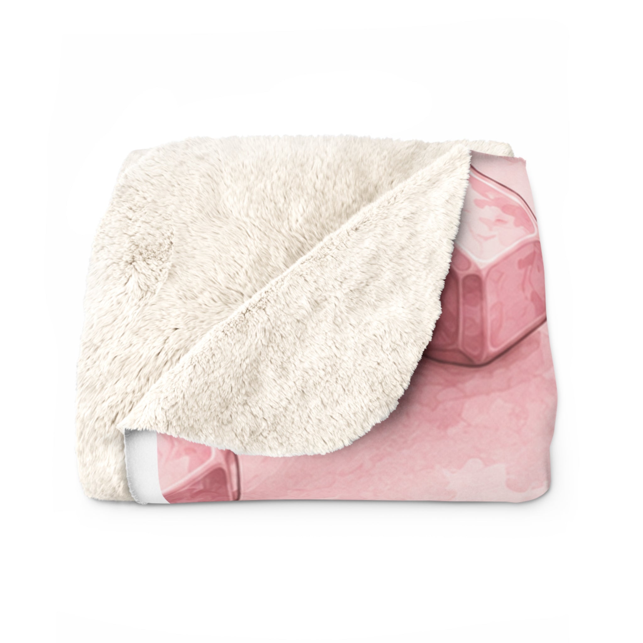 Pink Dumbbell Sherpa Blanket — Cozy Fitness Fleece Throw