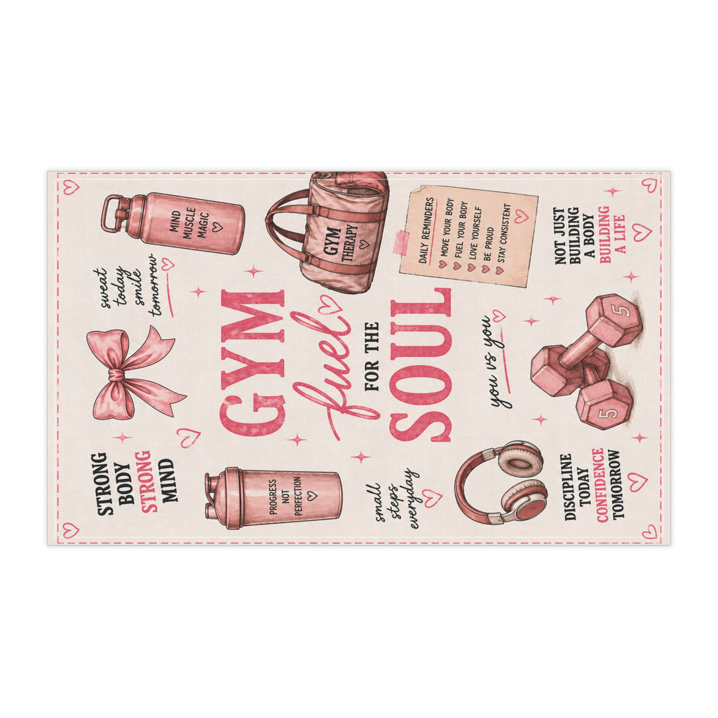 Gym Fuel for the Soul Cotton Tea Towel – Motivational Fitness Design