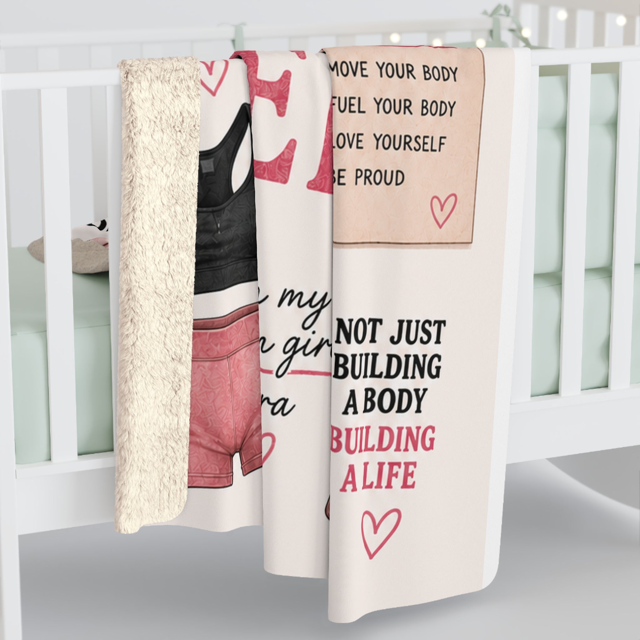 Gym Girl Era Sherpa Fleece Blanket — Motivational Fitness Throw